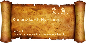 Kereszturi Mariann névjegykártya